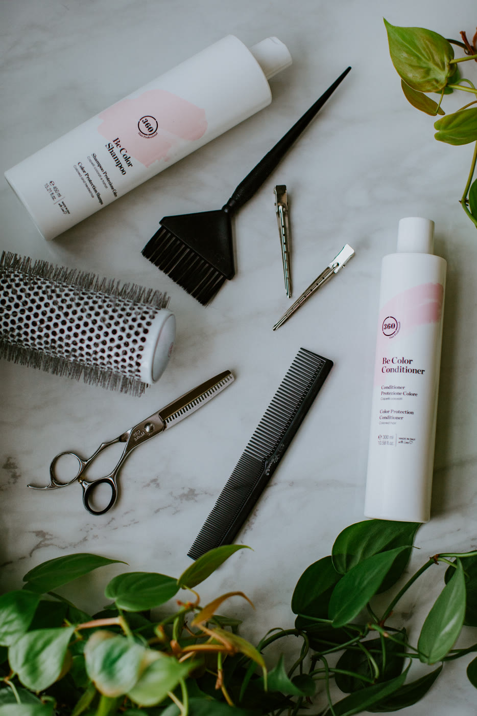 Hair care, flat lay photography